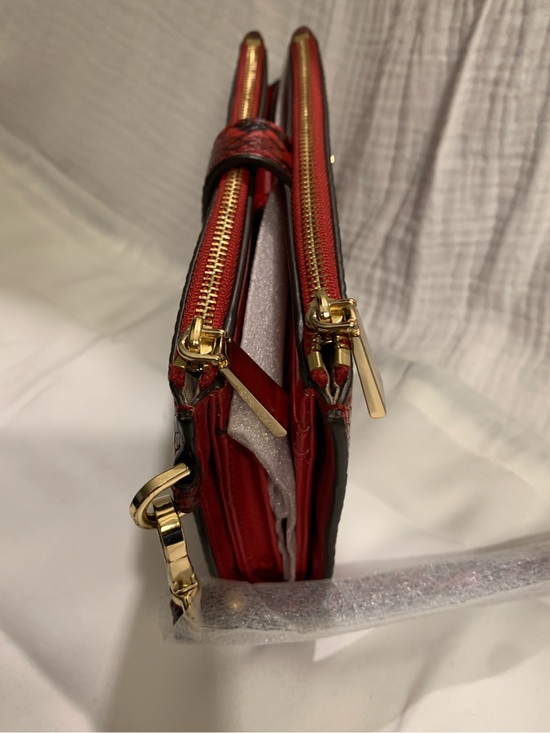 Michael Kors Handbags - New Michael Kors Red and Black Snake-Embossed Phone Wristlet Python Wallet